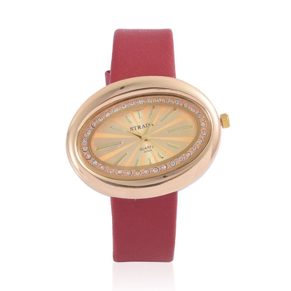 STRADA Austrian Crystal Watch Red Band